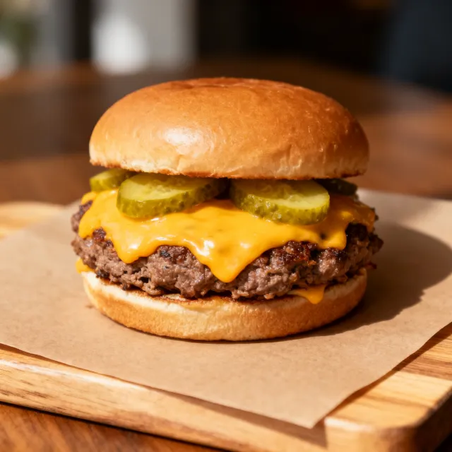 Smash burger with melted cheese