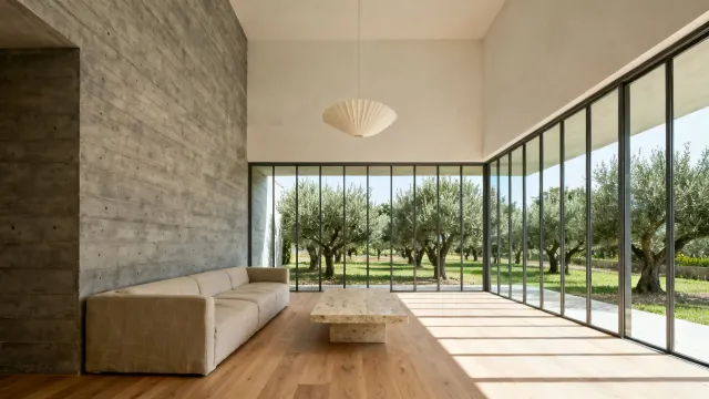 Sunlit living room opening to the garden